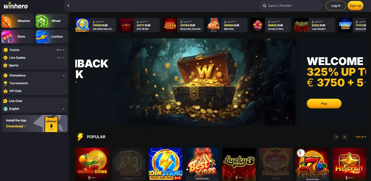 Winhero Casino — Officieel Online Casino in Nederland